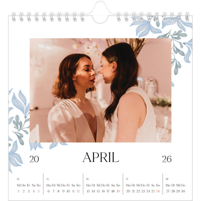 Jahreskalender Quadratisch — Elegante Blumen [April]