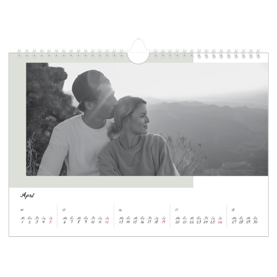 Fotokalender A4 — Farbige Rahmen [April]