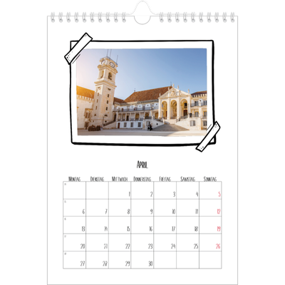 Fotokalender A4 (20 x 30 cm) — Scrapbook-Schnappschüsse [April]