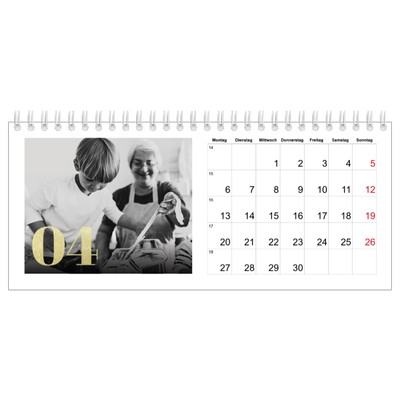 Tischkalender — Große Glitzerzahlen [April]
