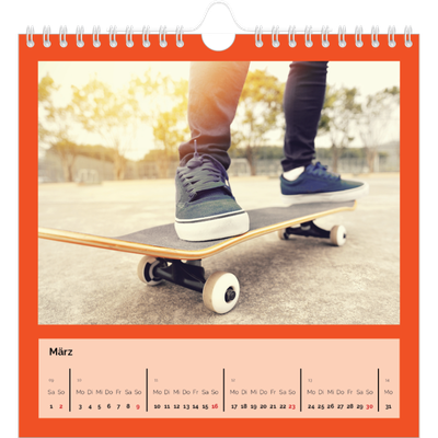 Jahreskalender Quadratisch — Ganzseitige Farbe [Marsch]