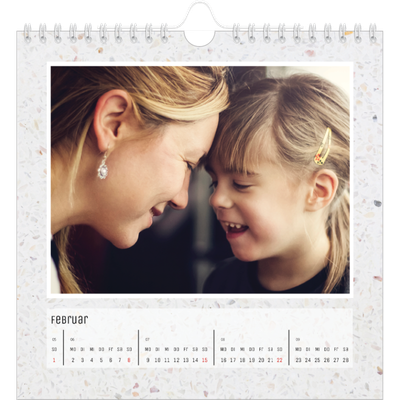 Jahreskalender Quadratisch — Mamor Hintergünde [Februar]