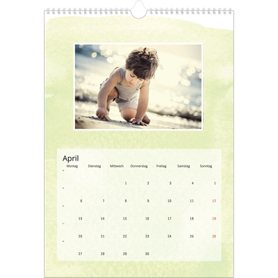 A3 Jahreskalender — Wasserfarben Hintergründe [April]
