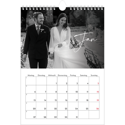 Fotokalender A4 (20 x 30 cm) — Elegante Schrift [Januar]