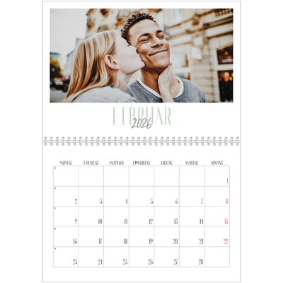 Fotokalender A4 doppelt (30 x 40 cm) — Een bedankje [Februar]