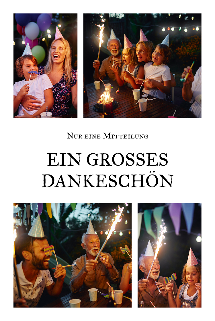 Dankeskarten — Let's party!