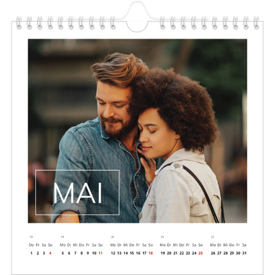 Jahreskalender Quadratisch — Datumsfeld-Overlay [Mai]