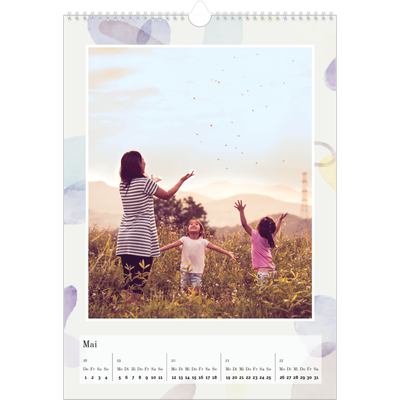 A3 Jahreskalender — Wasserfarbentupfer [deckblatt]