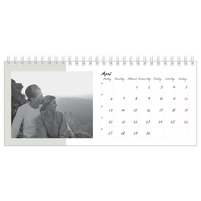 Tischkalender — Farbige Rahmen [April]