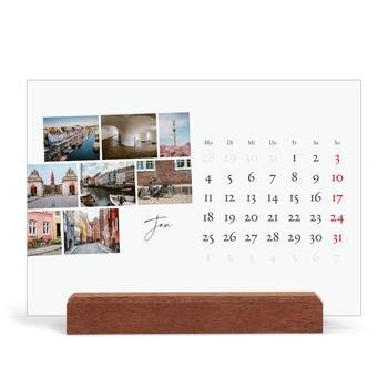 Tischkalender mit Holzfuß Querformat — Städtereise