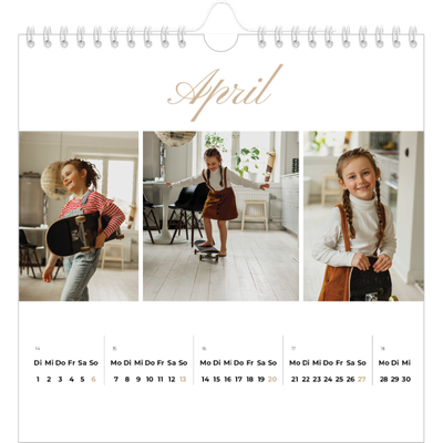 Jahreskalender Quadratisch — Eleganter Kalender [April]