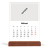 Tischkalender mit Holzfuß Hochformat  — Gestalte deine eigenen Produkte [Februar]