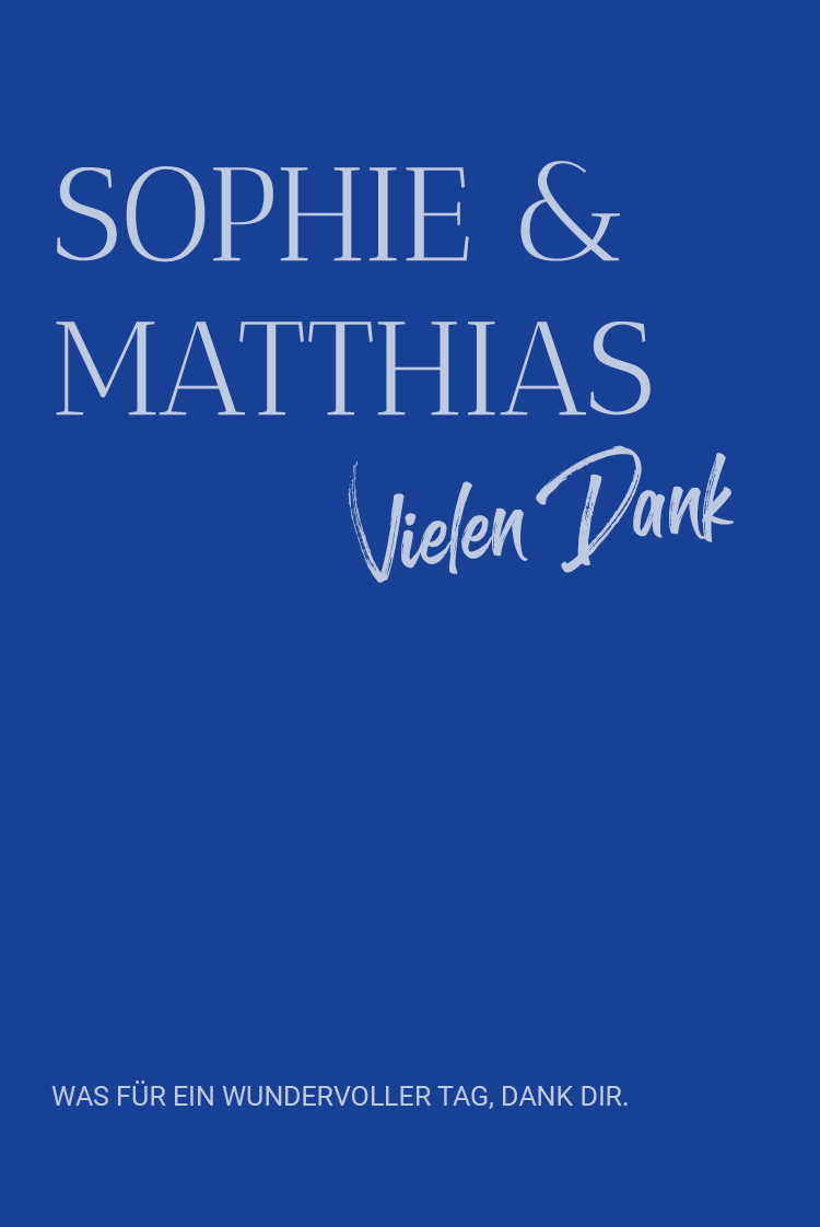 Dankeskarten — Kobalt Klassik