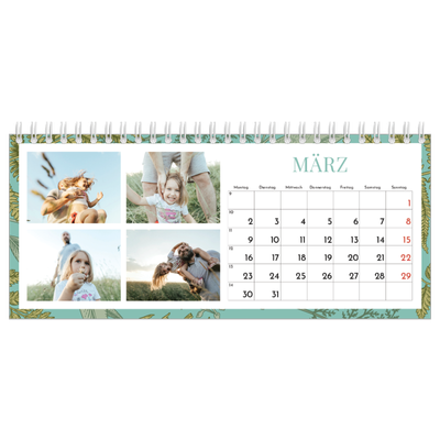 Tischkalender — Blumiger Hintergrund [Marsch]