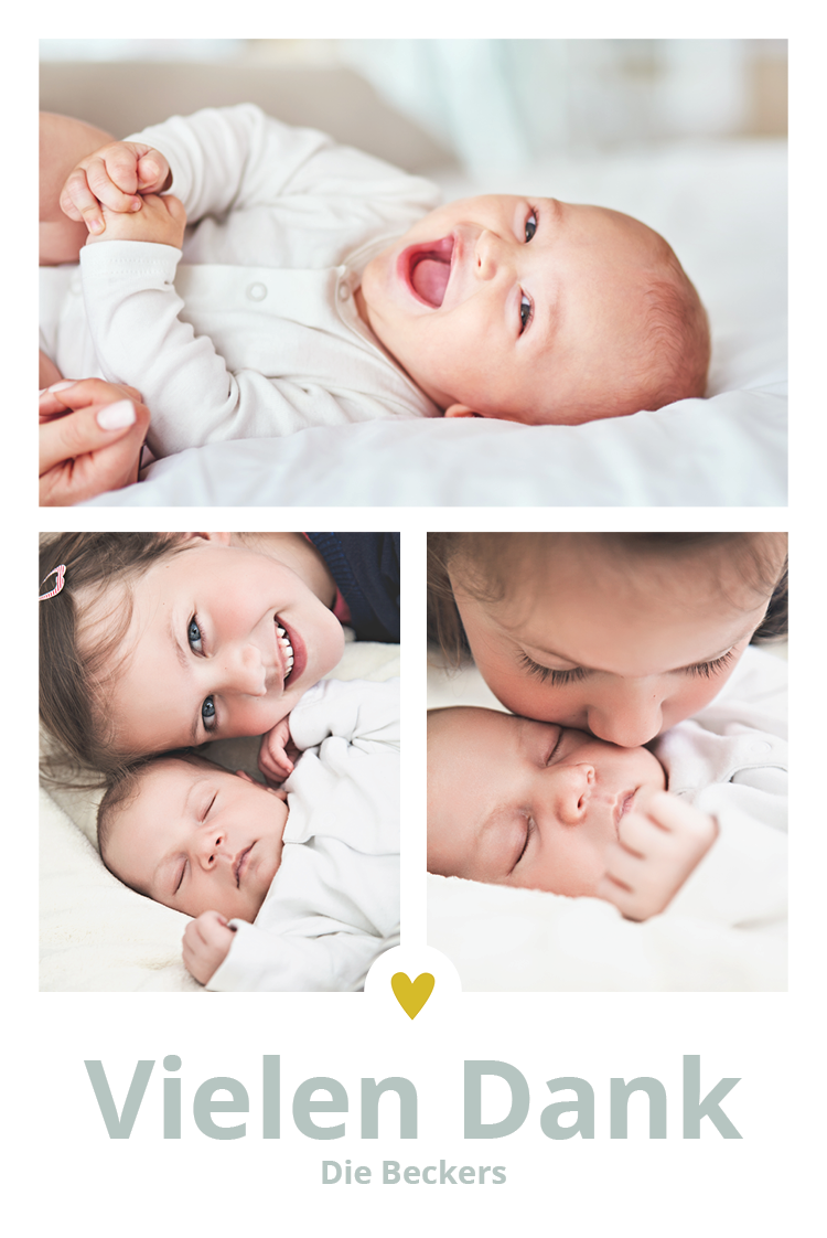 Dankeskarten — Kleines Goldherz