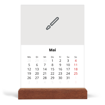 Tischkalender mit Holzfuß Hochformat  — Gestalte deine eigenen Produkte [deckblatt]
