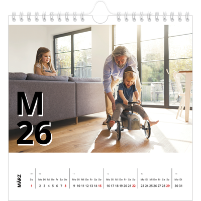 Jahreskalender Quadratisch — Große Zeichen [Marsch]