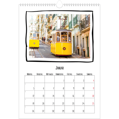 A3 Jahreskalender — Scrapbook-Schnappschüsse [Januar]