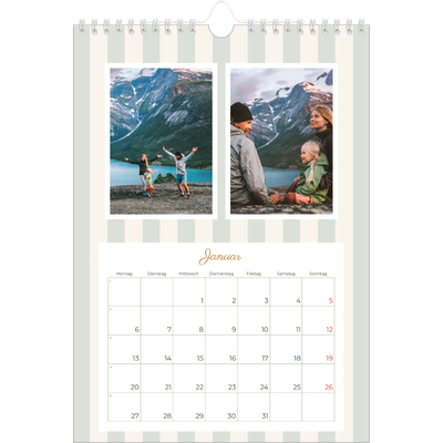 Fotokalender A4 (20 x 30 cm) — Schrift und Streifen [Januar]