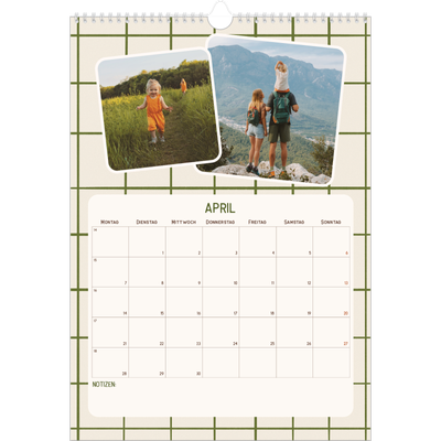 A3 Jahreskalender — Retro-Muster [April]