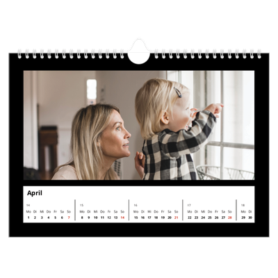 Fotokalender A4 — Black margin [April]