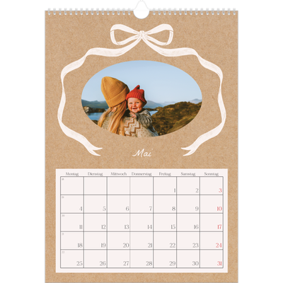A3 Jahreskalender — Kraftpapier und Schleife [deckblatt]