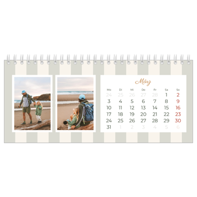 Tischkalender — Schrift und Streifen [Marsch]