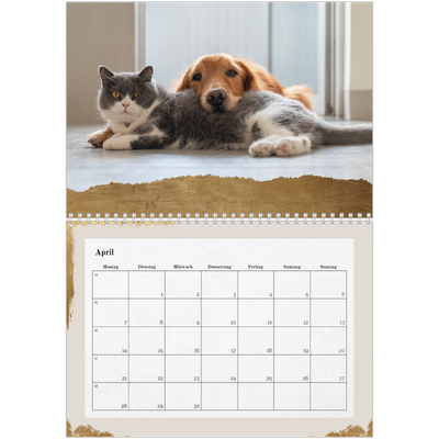 Fotokalender A4 doppelt (30 x 40 cm) — Classic Gold [April]