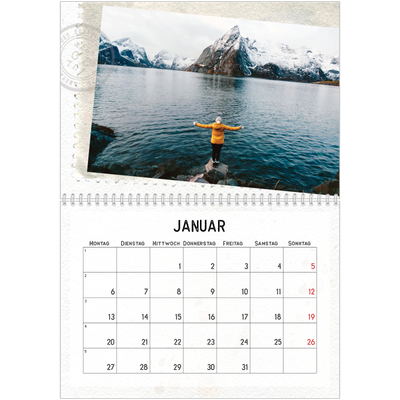 Fotokalender A4 doppelt (30 x 40 cm) — Parts unknown [Januar]
