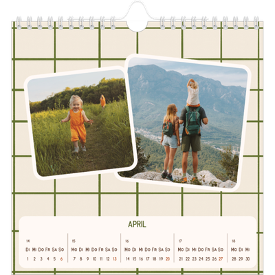 Jahreskalender Quadratisch — Retro-Muster [April]