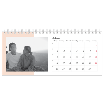 Tischkalender — Farbige Rahmen [Februar]