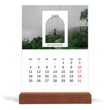 Tischkalender mit Holzfuß Hochformat — Der offene Bogen