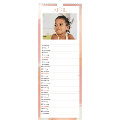 Küchenkalender  — Farbpinsel-Effekt [April]