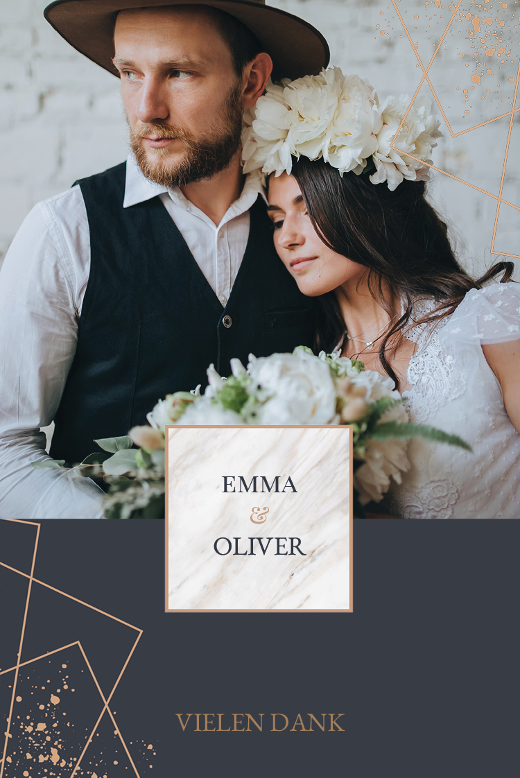 Dankeskarten — Goldene Geometrie