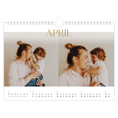 Fotokalender A4 — Großer goldener Text [April]