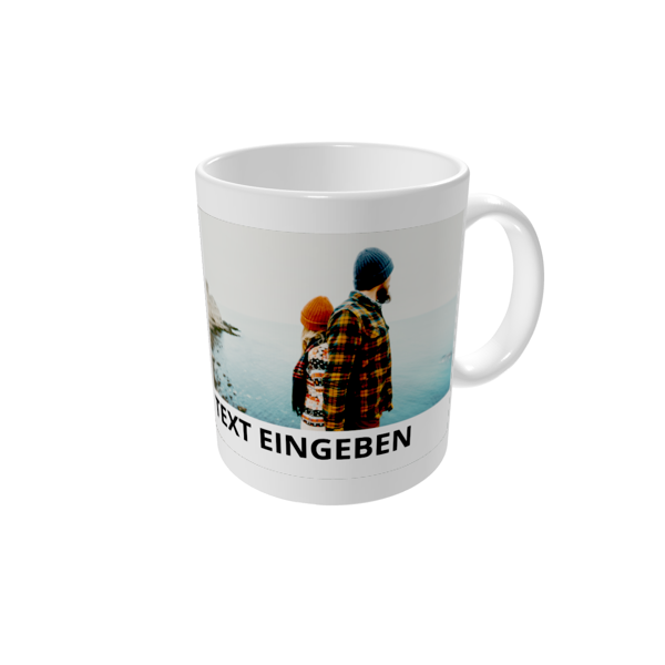 Tasse bedrucken — Weißer Rahmen