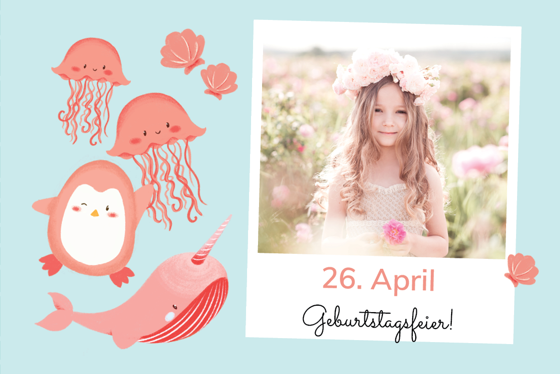 Einladungskarten — Meerestiere