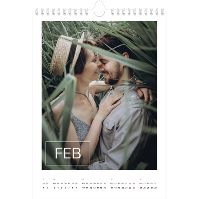 Fotokalender A4 (20 x 30 cm) — Datumsfeld-Overlay [Februar]