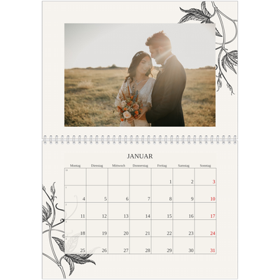 Fotokalender A4 doppelt (30 x 40 cm) — Tinte und Efeu [Januar]