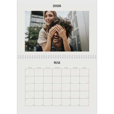 Fotokalender A4 doppelt (30 x 40 cm) — Schlicht in Creme [deckblatt]