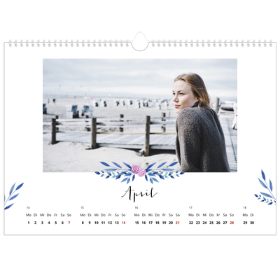 Fotokalender A3 — Blumen-Illustrationen [April]