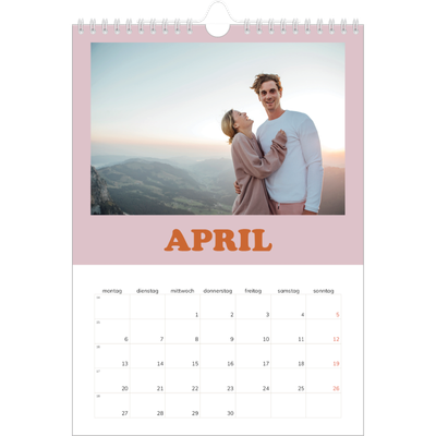 Fotokalender A4 (20 x 30 cm) — Rahmen im Retrostil [April]