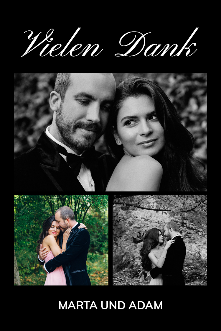 Dankeskarten — Schwarzes