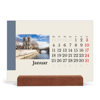Tischkalender mit Holzfuß Querformat — Sehenswürdigkeiten der Welt