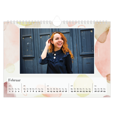 Fotokalender A4 — Wasserfarbentupfer [Februar]