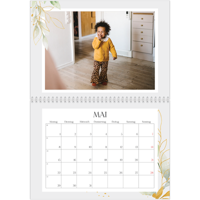 Fotokalender A4 doppelt (30 x 40 cm) — Floraler Akzent [deckblatt]