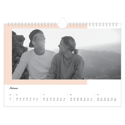 Fotokalender A4 — Farbige Rahmen [Februar]
