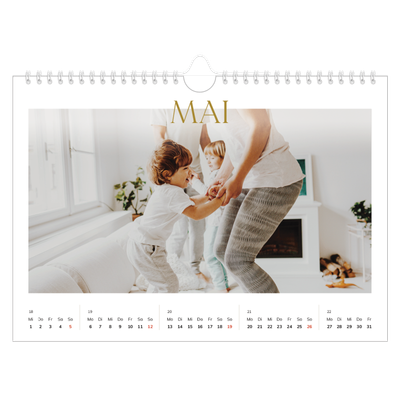 Fotokalender A4 — Großer goldener Text [deckblatt]