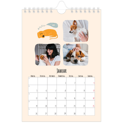 Fotokalender A5 — Hunde und Kritzeleien [Januar]
