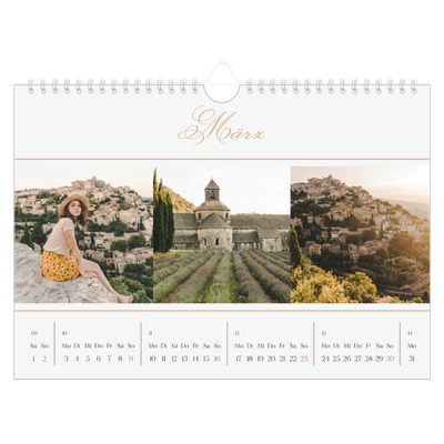 Fotokalender A4 — Goldschrift Banner [Marsch]